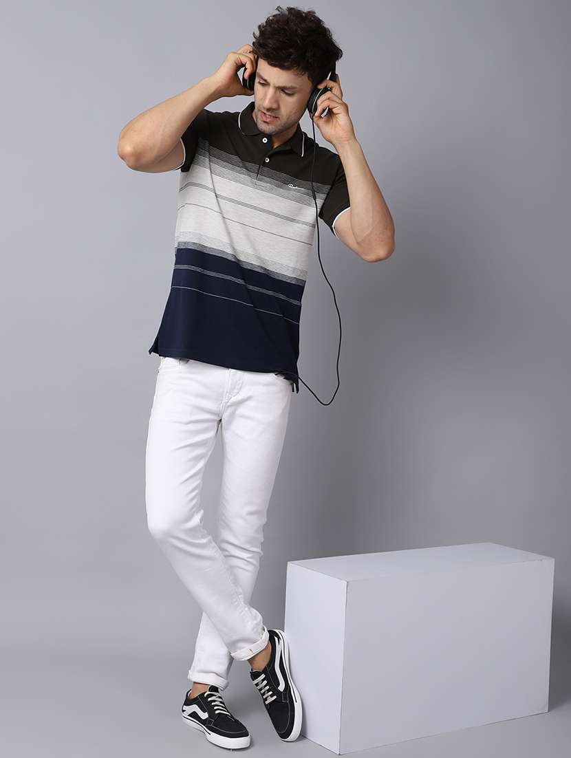 polo neck striped regular t-shirt  - 19656923 -  Standard Image - 3