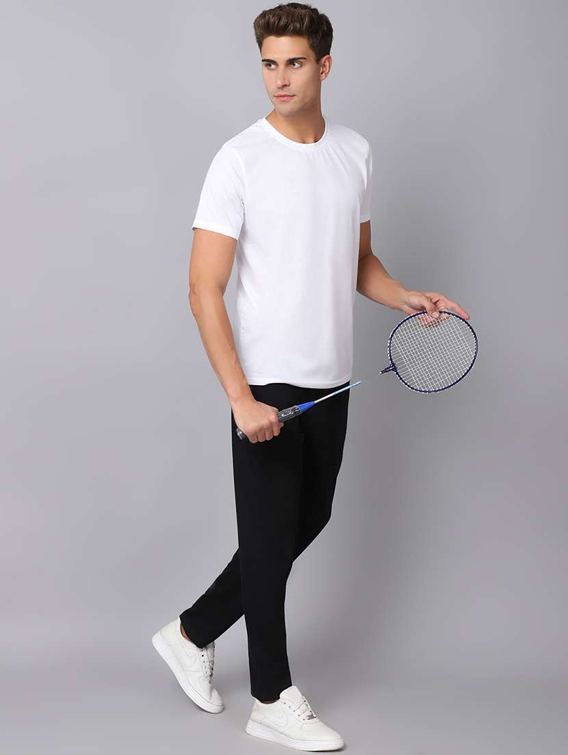 black solid track pant - 19657007 -  Standard Image - 3