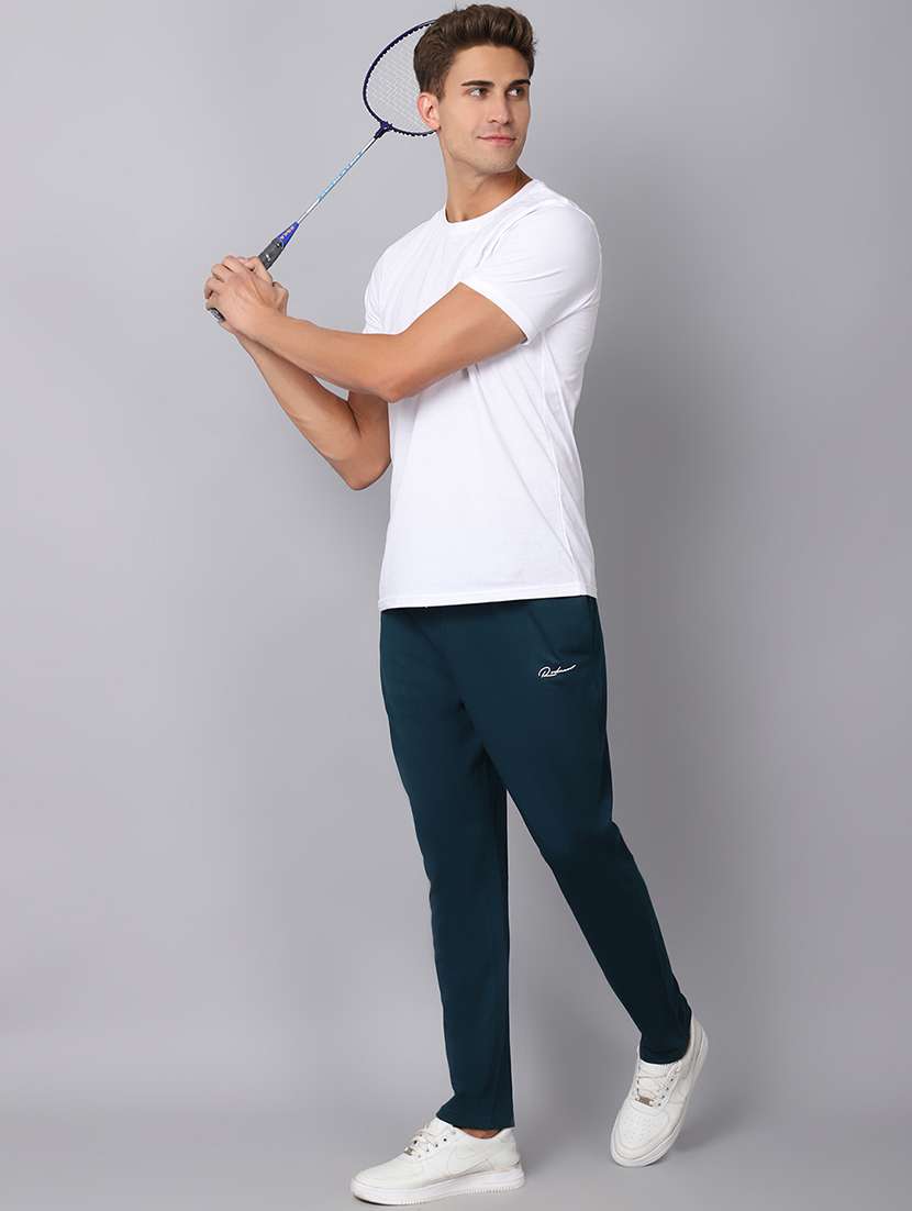 light blue solid track pant - 19657009 - Standard Image - 3