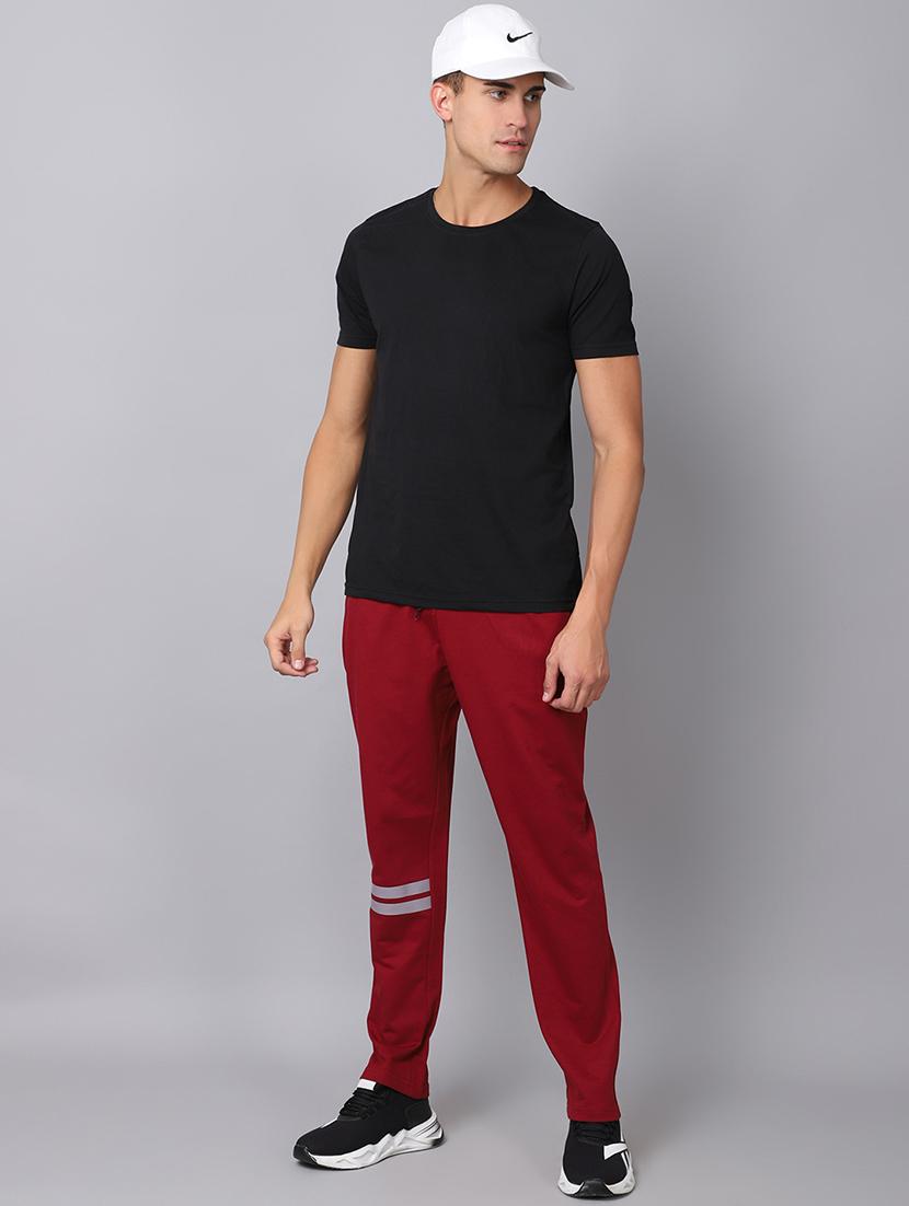 red solid track pant - 19657014 - Standard Image - 3
