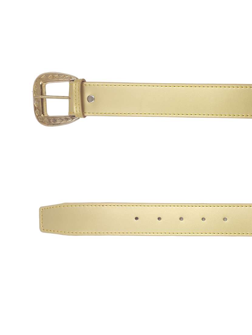 exotique gold casual faux leather belt for women - 19657025 - Standard Image - 3