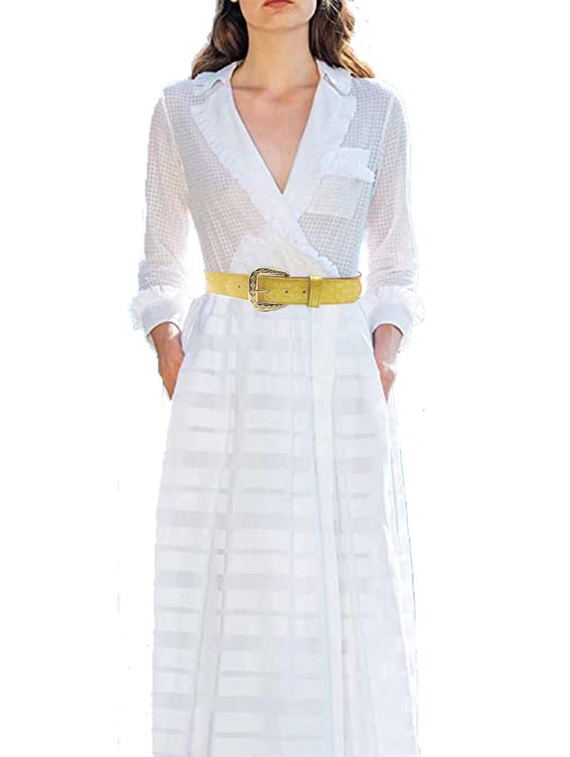 gold exotique gold casual leather belt for women  - 19657026 -  Standard Image - 5