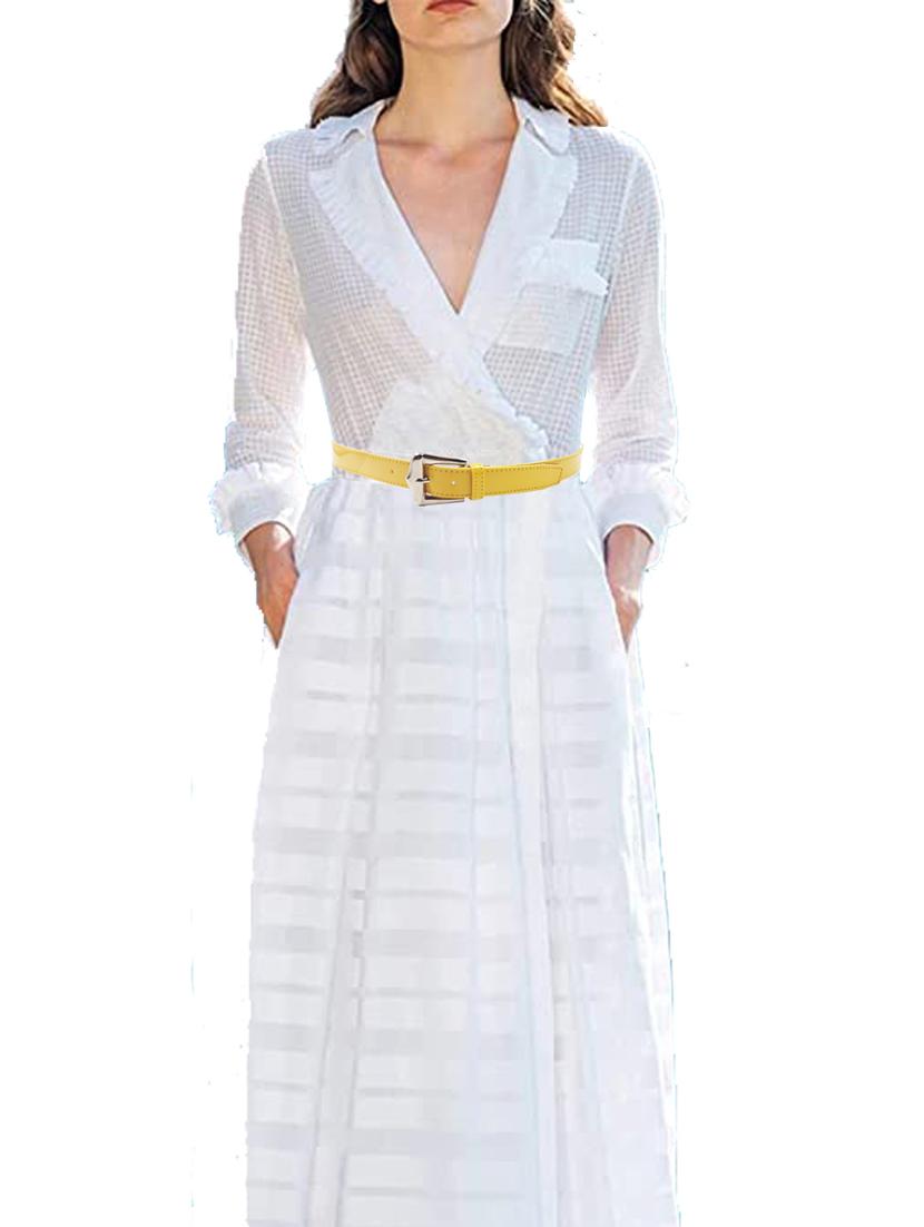 exotique yellow casual faux leather belt for women - 19657030 - Standard Image - 5