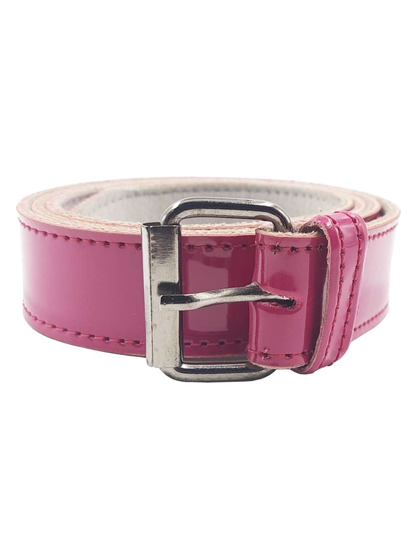 exotique pink casual faux leather belt for women 