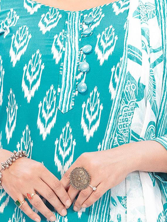 printed unstitched patiyala suit set - 19657099 - Standard Image - 3