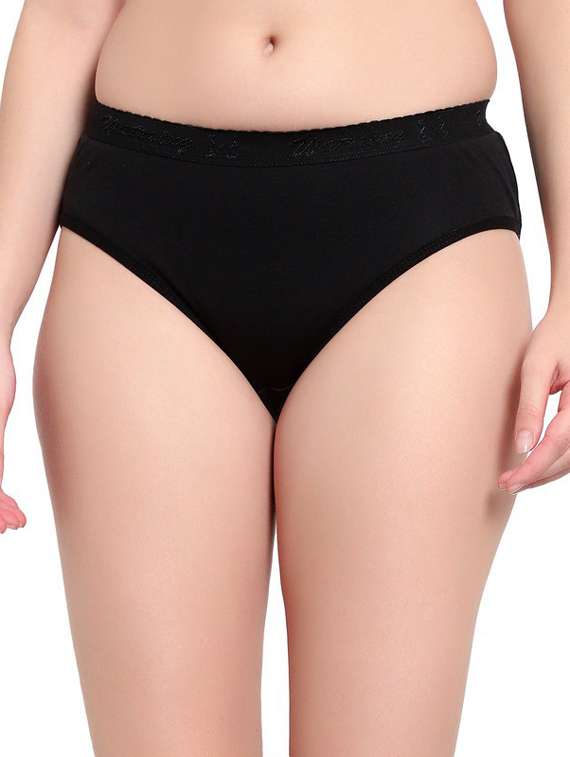 black cotton hipster panty