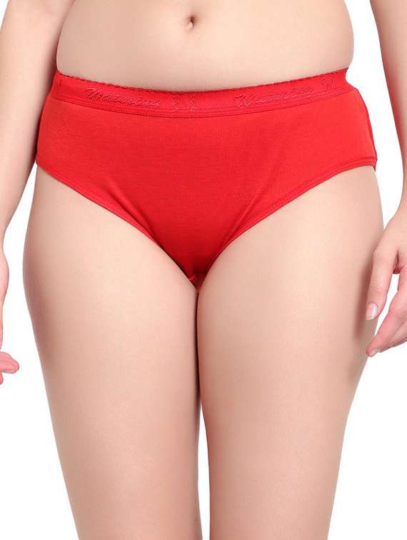 red cotton hipster panty