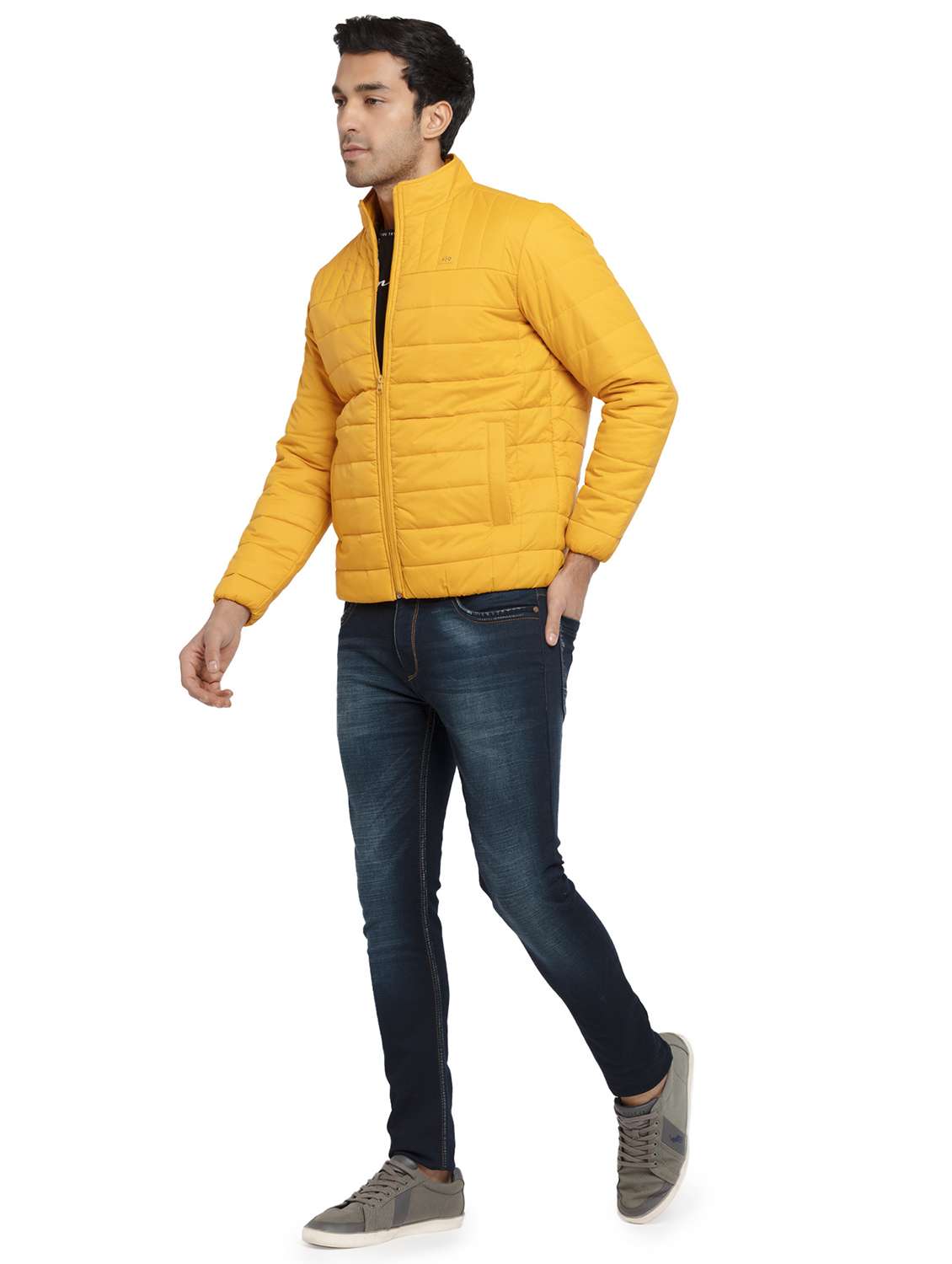 stand collar solid quilted jacket - 19660569 -  Standard Image - 3