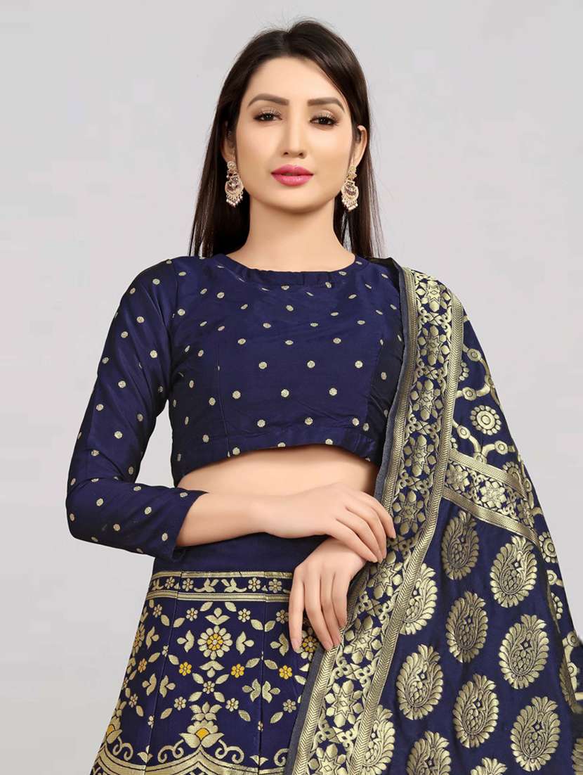 banarasi lehenga choli with dupatta set - 19660801 -  Standard Image - 3