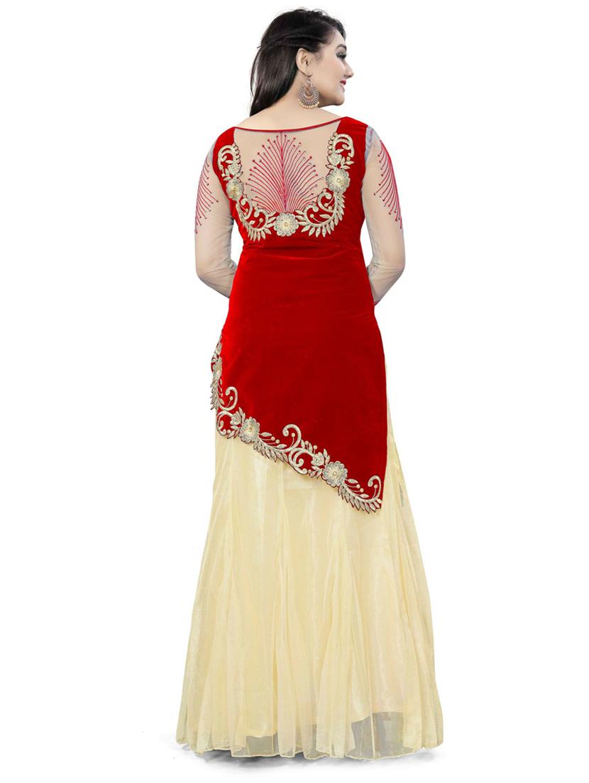 embroidered flared semi-stitched lehenga - 19661033 - Standard Image - 3