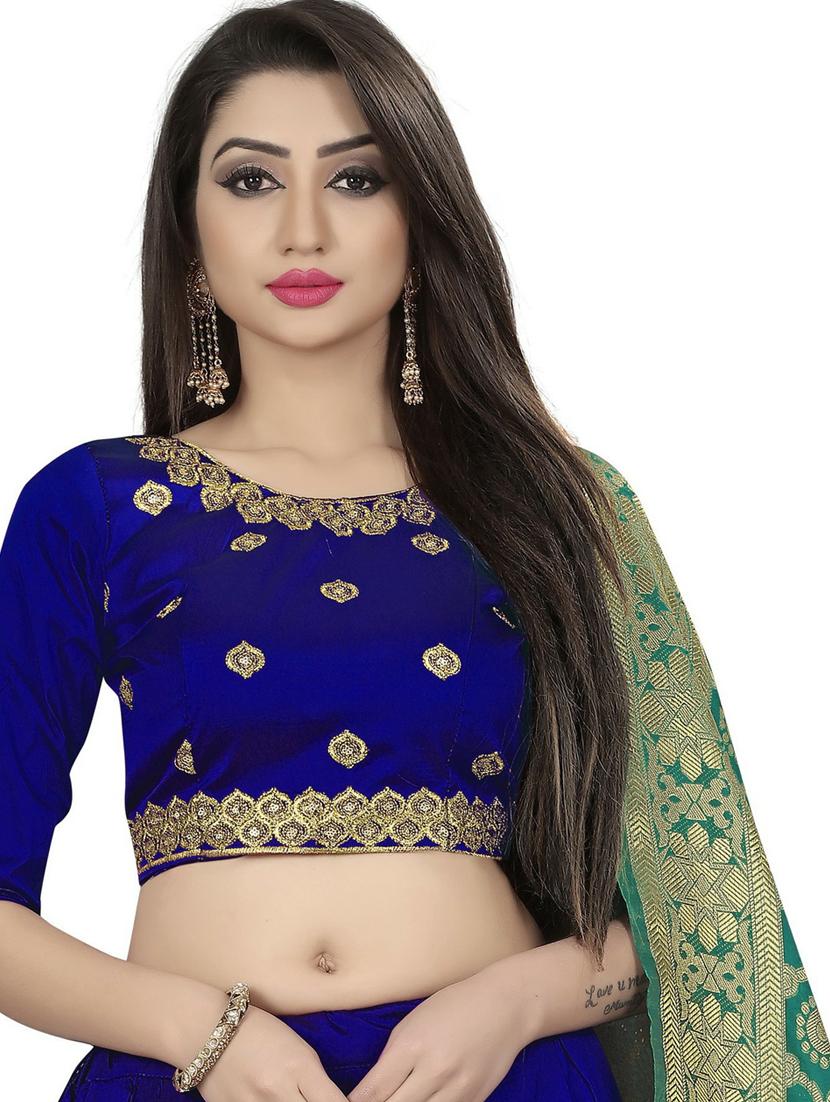 embroidered flared semi-stitched lehenga - 19661052 - Standard Image - 3