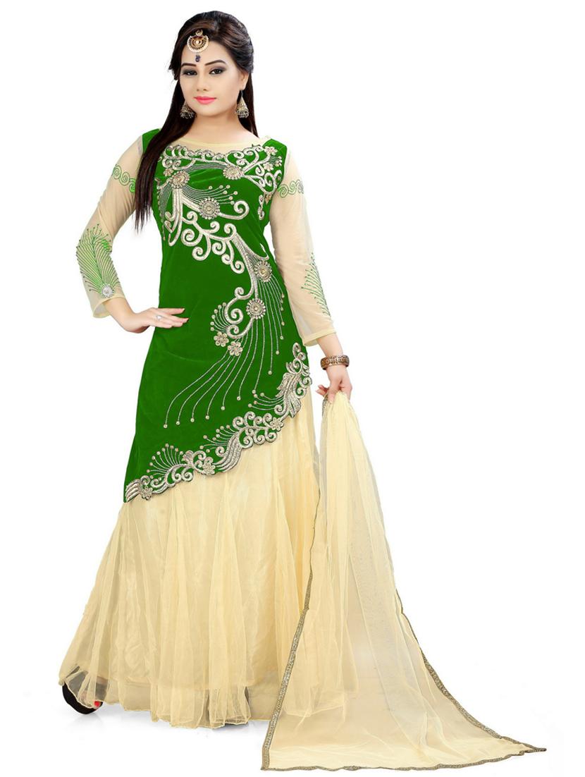 embroidered flared semi-stitched lehenga - 19661132 - Zoom Image - 0