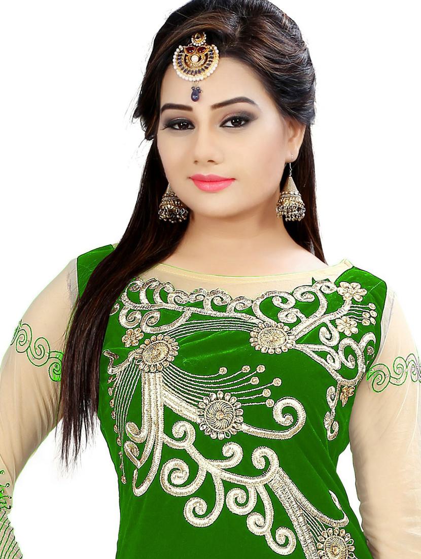 embroidered flared semi-stitched lehenga - 19661132 - Standard Image - 3