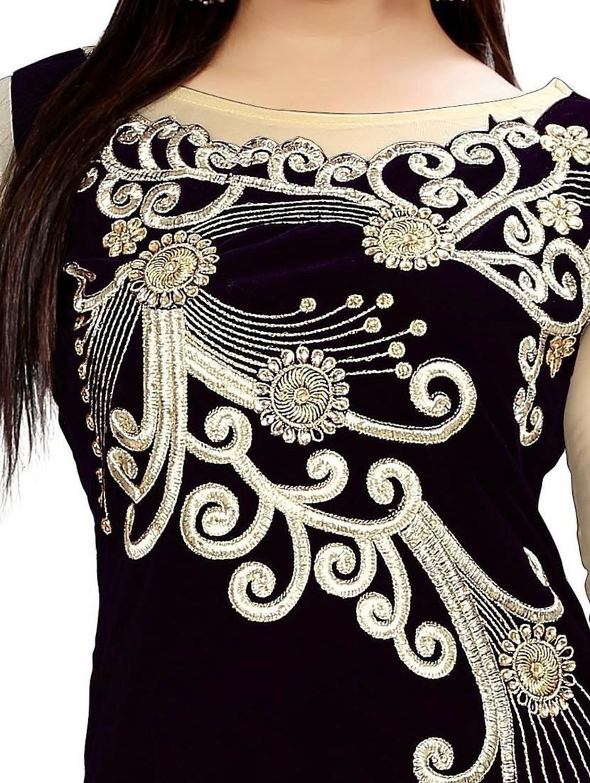 embroidered flared semi-stitched lehenga - 19661156 - Standard Image - 3