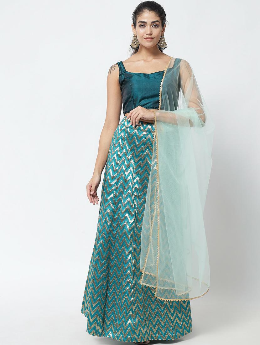 self designed flared semi-stitched lehenga - 19661172 -  Zoom Image - 0