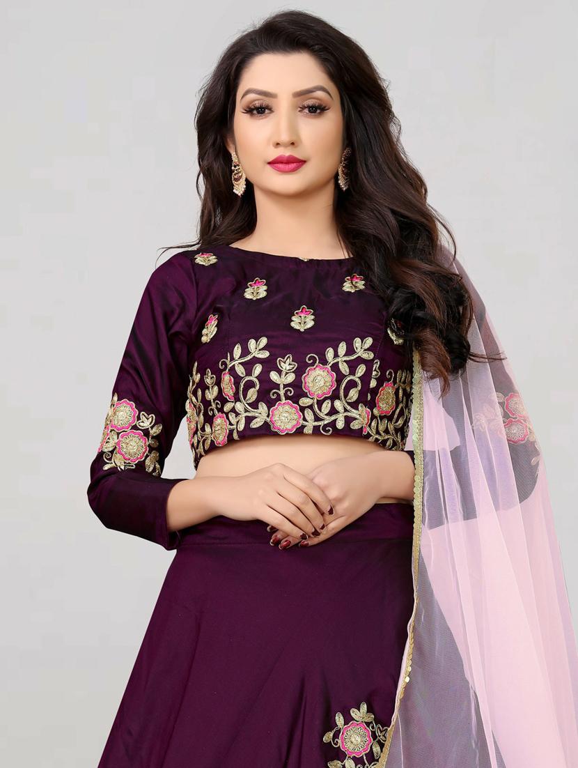 embroidered flared semi-stitched lehenga - 19661204 - Standard Image - 3