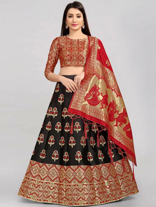 banarasi lehenga choli with dupatta set - 19661361 - Standard Image - 0