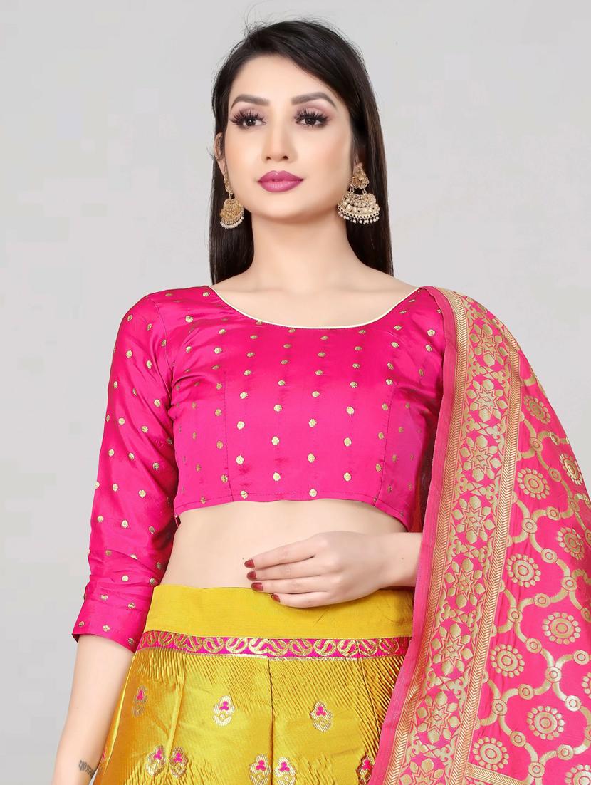 banarasi flared semi-stitched lehenga - 19661542 - Standard Image - 3