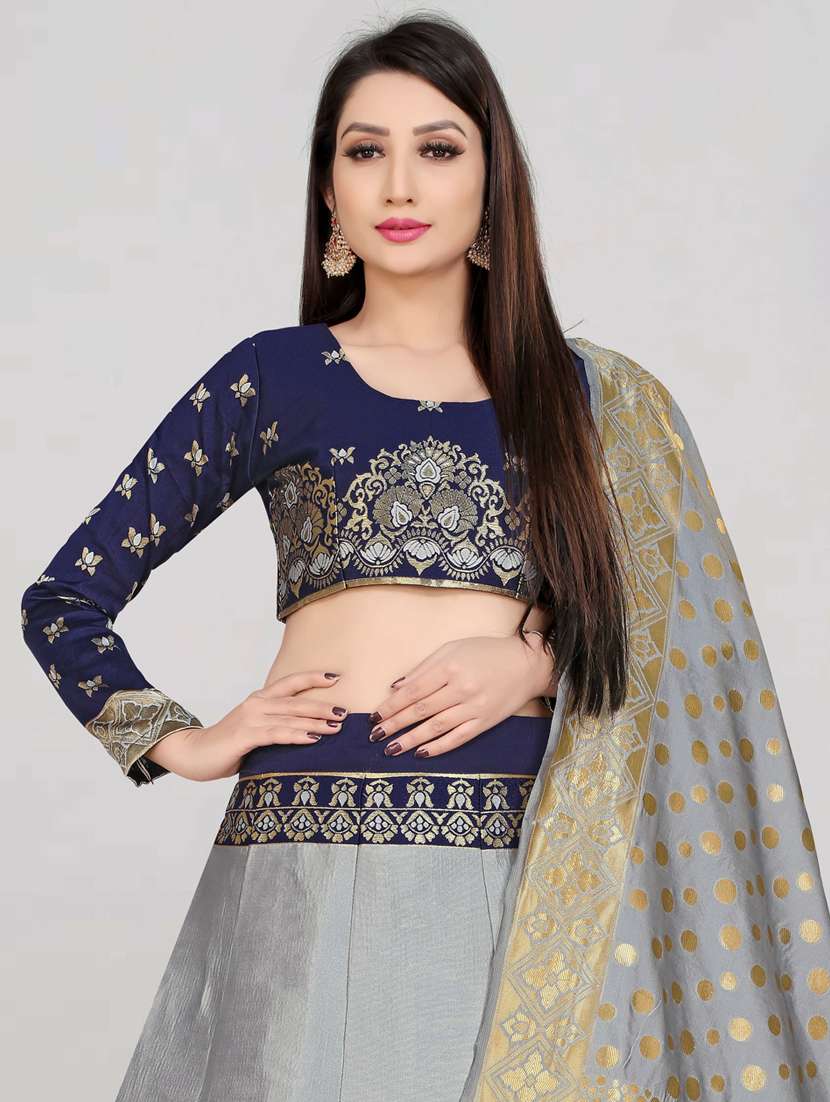 self design flared semi stitched lehenga - 19661672 -  Standard Image - 3