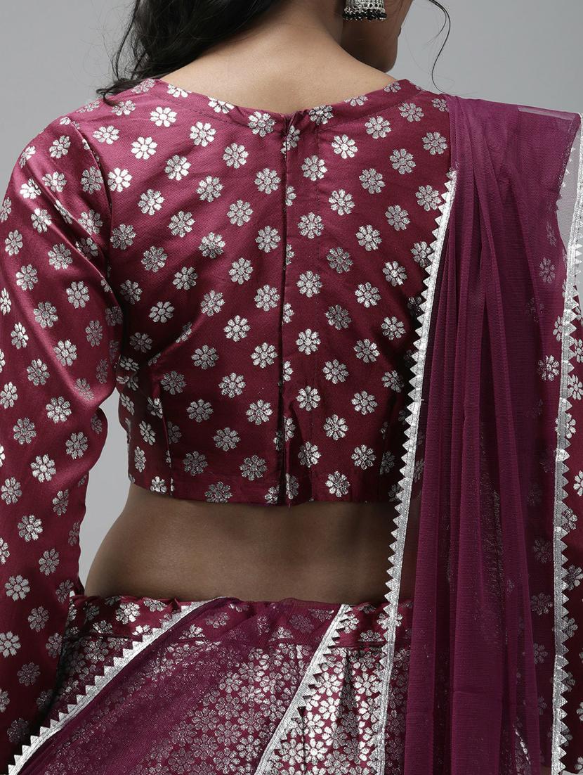 brocade self designed flared semi-stitched lehenga - 19661724 - Standard Image - 5