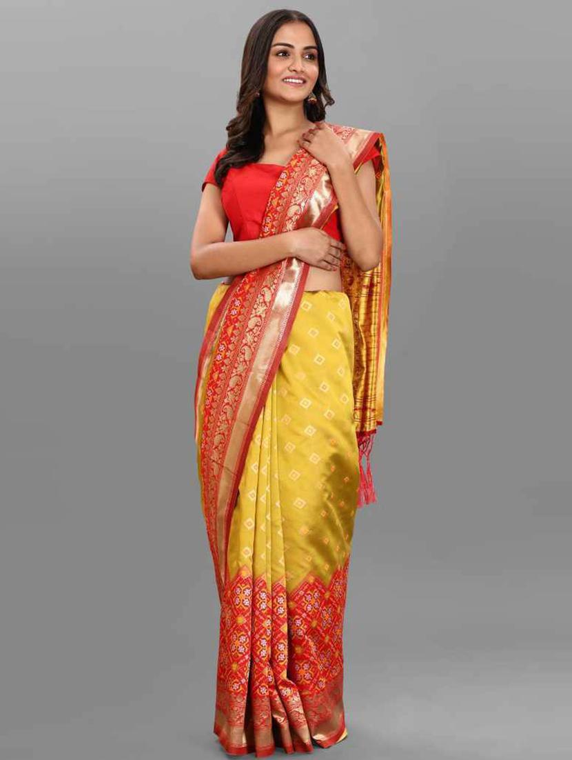 self designed woven saree with blouse - 19662040 - Standard Image - 3