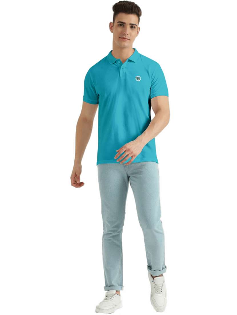 men polo neck solid t-shirt - 19662135 - Standard Image - 3