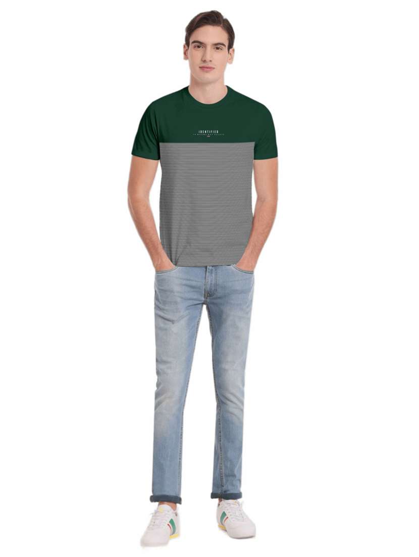 men crew neck colour block printed t-shirt - 19662151 -  Standard Image - 3