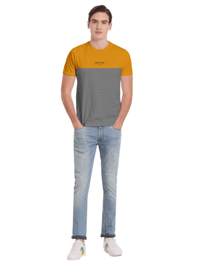 men crew neck colour block printed t-shirt - 19662156 - Standard Image - 3