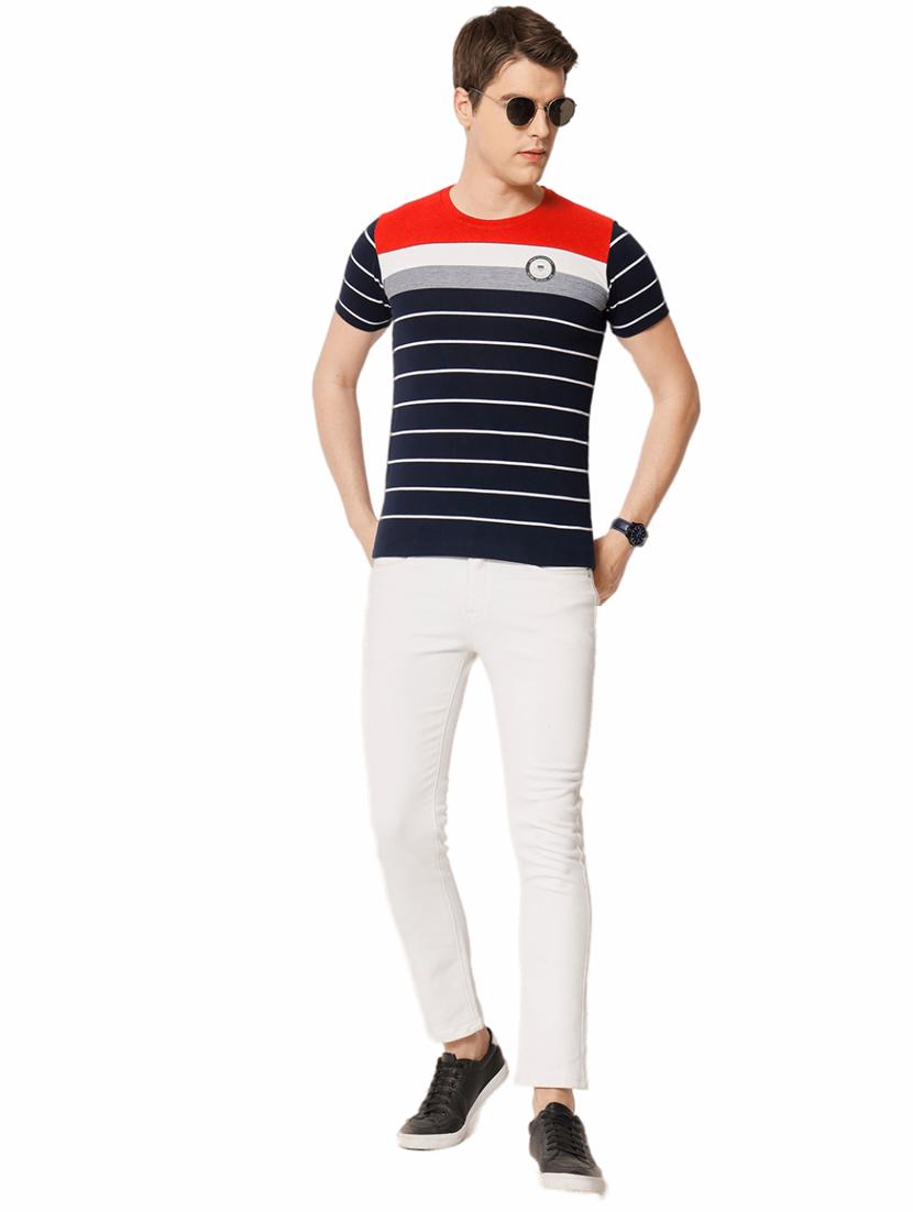 stripes cotton casual t-shirt - 19662206 - Standard Image - 3
