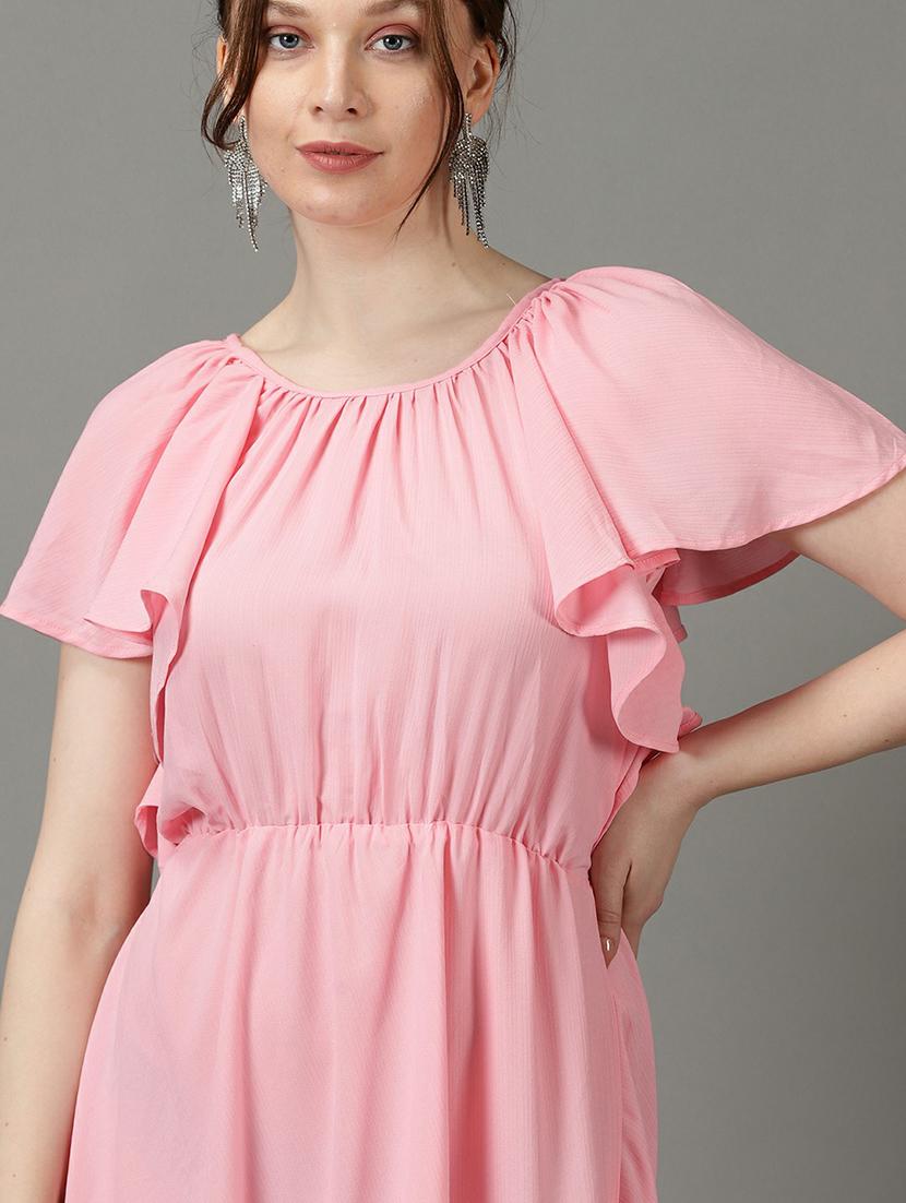 women's asymmetric solid dress - 19662538 - Standard Image - 5