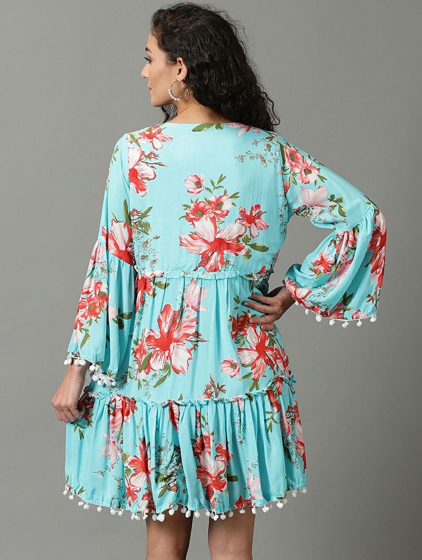 women's tiered dress floral dress - 19662585 - Standard Image - 3