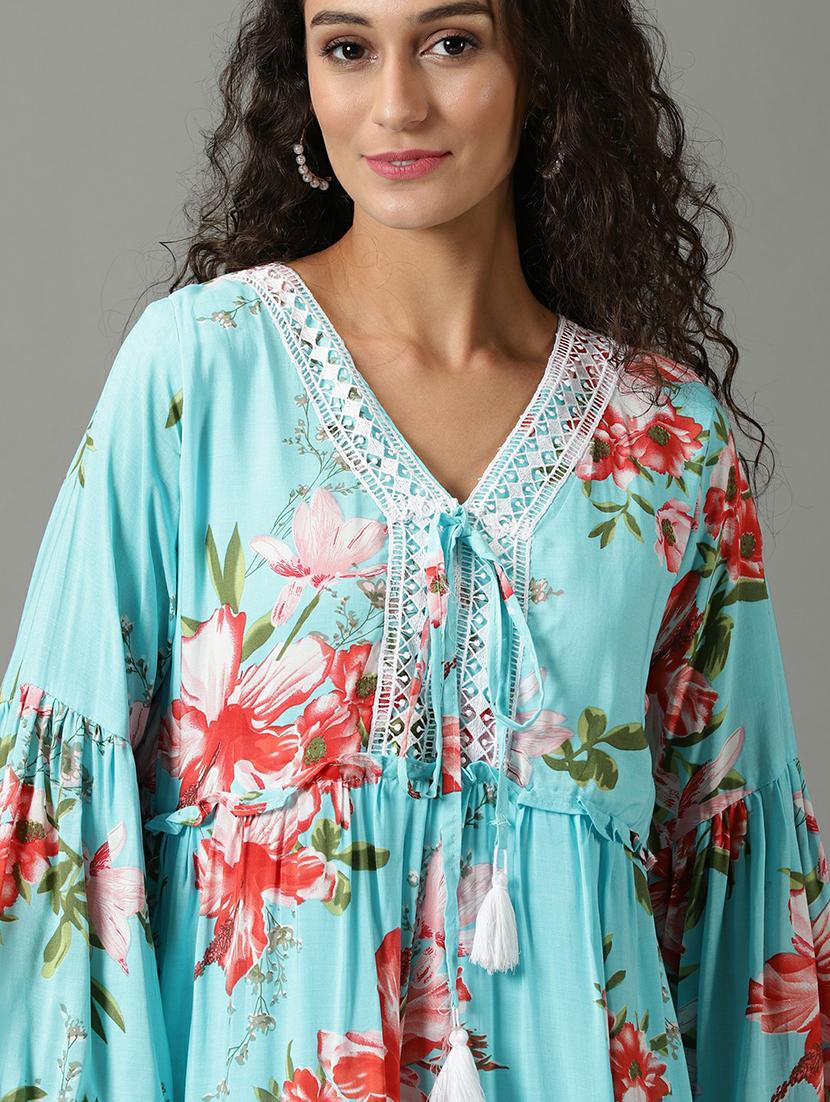 women's tiered dress floral dress - 19662585 - Standard Image - 5