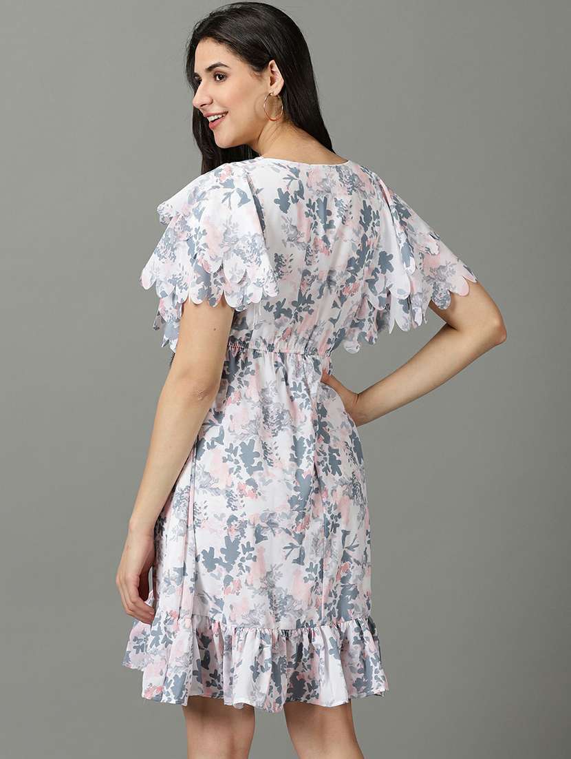 v neck printed drop waist dress - 19662592 -  Standard Image - 3
