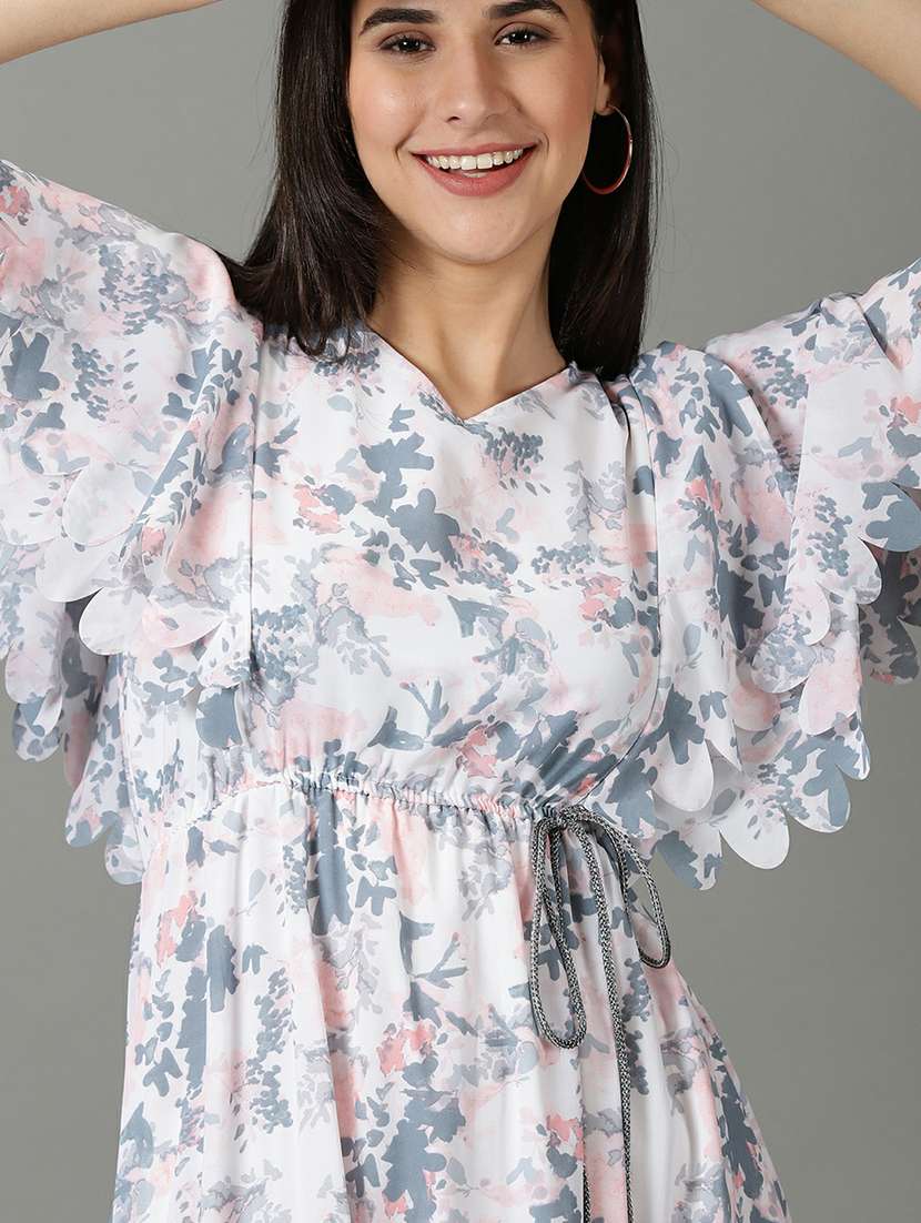 v neck printed drop waist dress - 19662592 -  Standard Image - 5