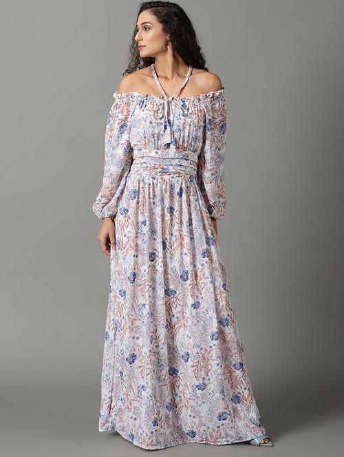 women's fit & flare floral dress - 19662598 - Standard Image - 0