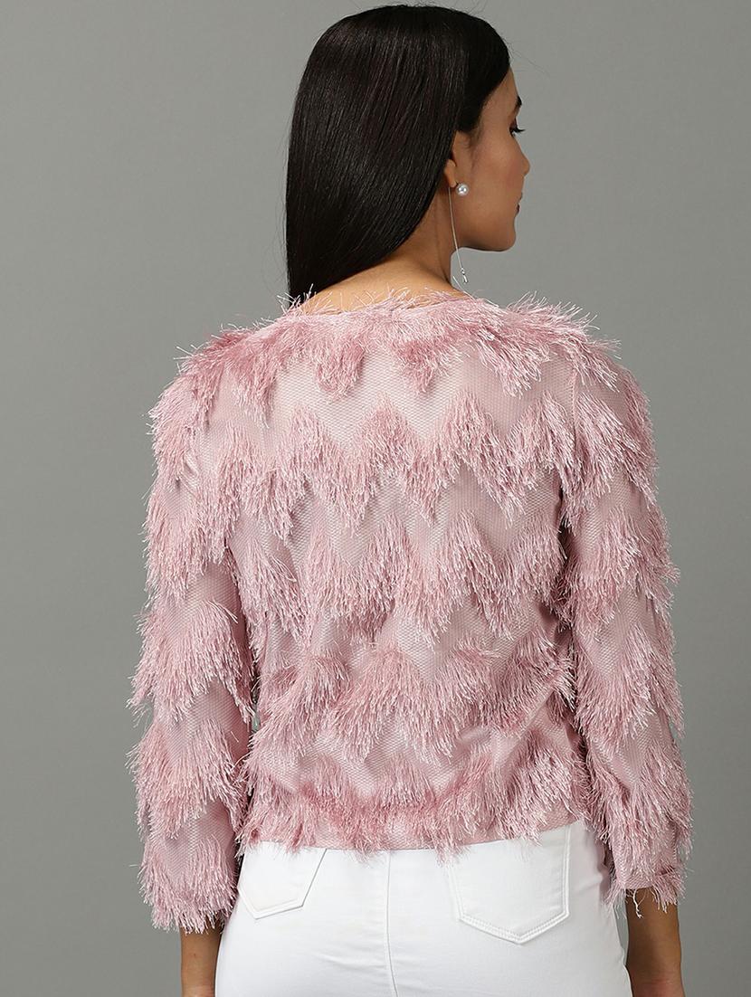 round neck self design straight top - 19662644 - Standard Image - 3