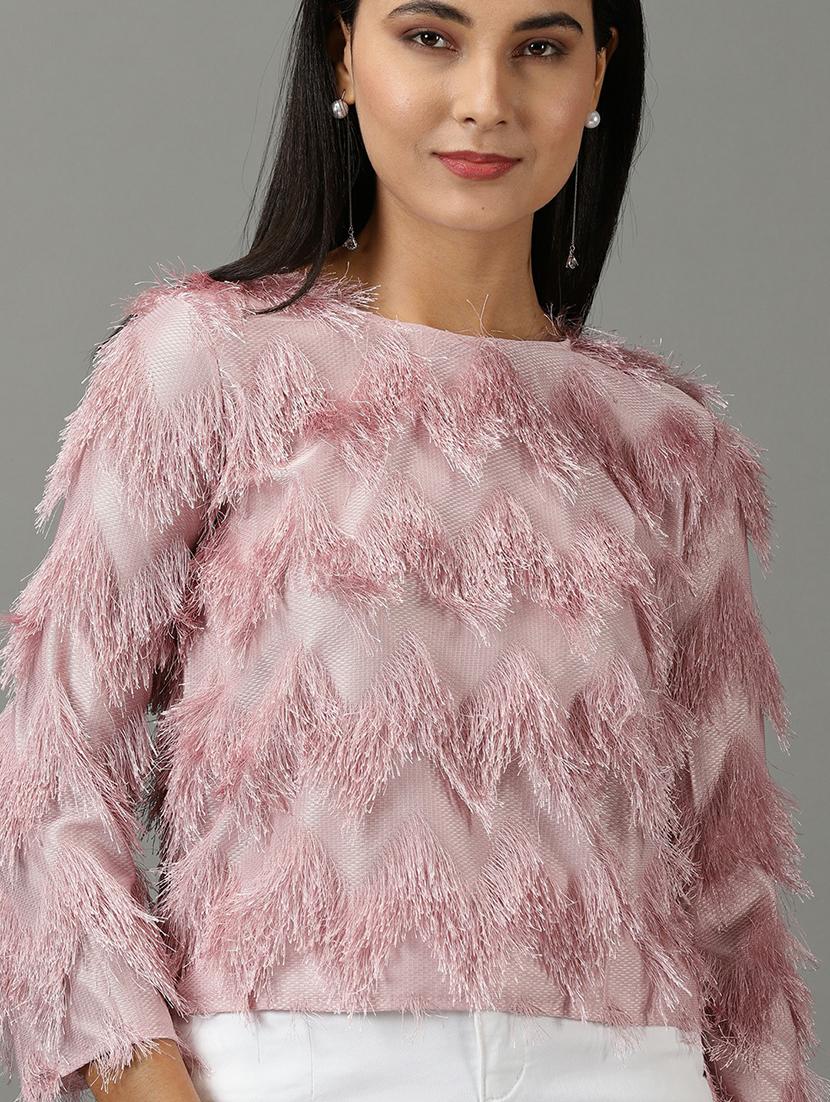 round neck self design straight top - 19662644 - Standard Image - 5