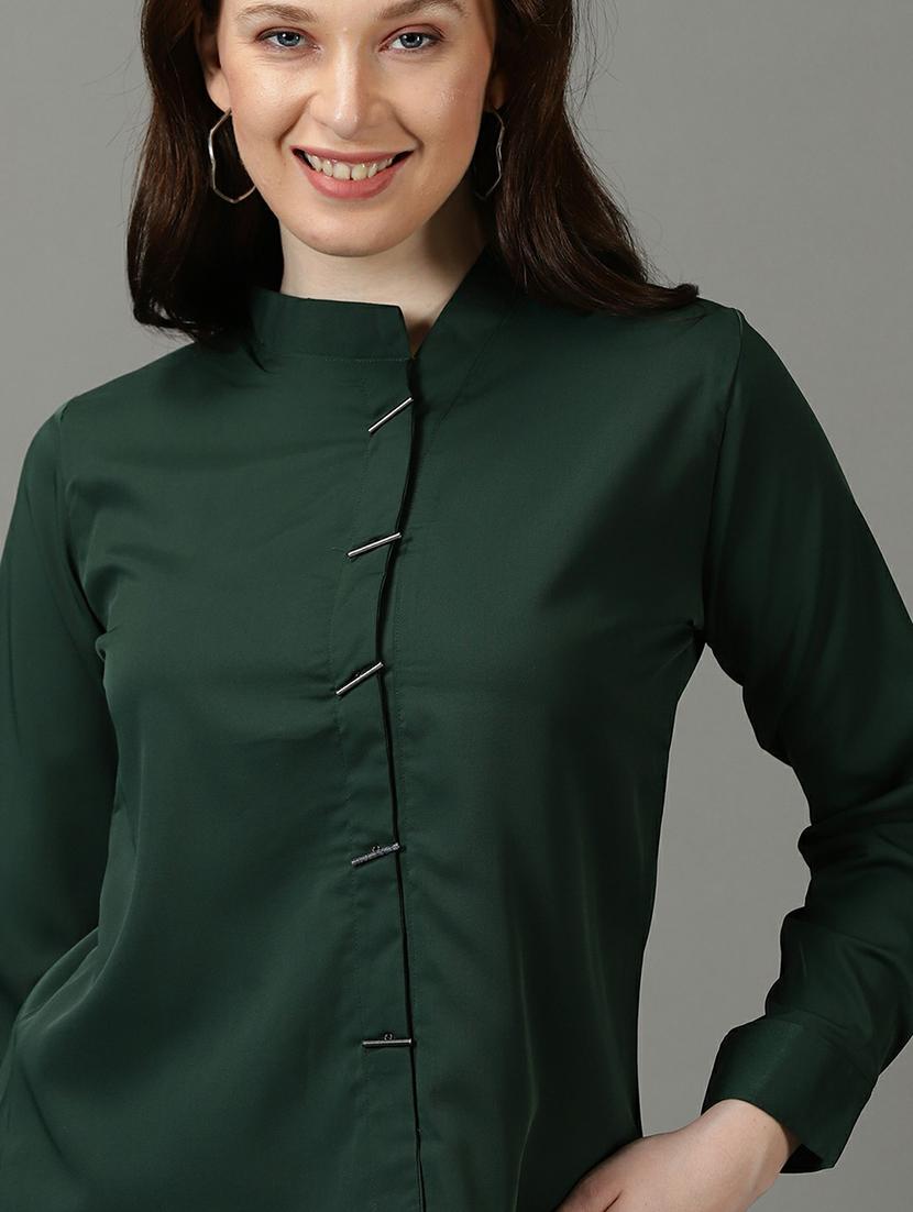 mandarin collar regular top - 19662645 - Standard Image - 5