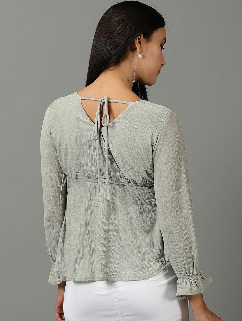women's peplum overlap neck top - 19662659 - Standard Image - 3