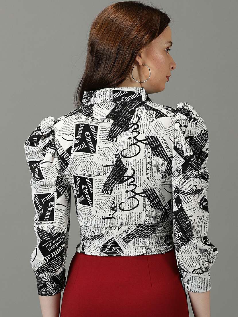 women's blouson collared top - 19662667 -  Standard Image - 3