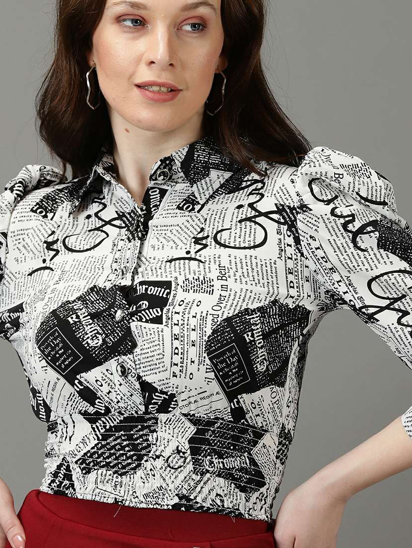 women's blouson collared top - 19662667 -  Standard Image - 5