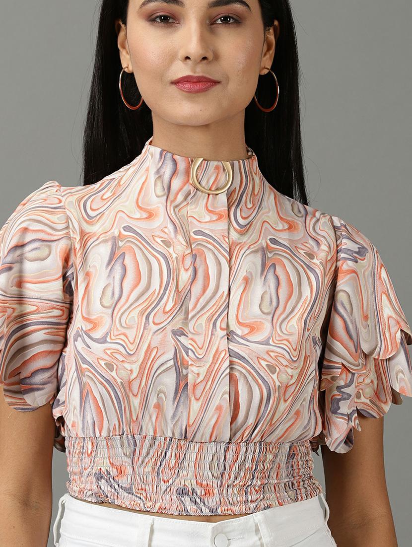women's blouson high neck top - 19662670 - Standard Image - 5