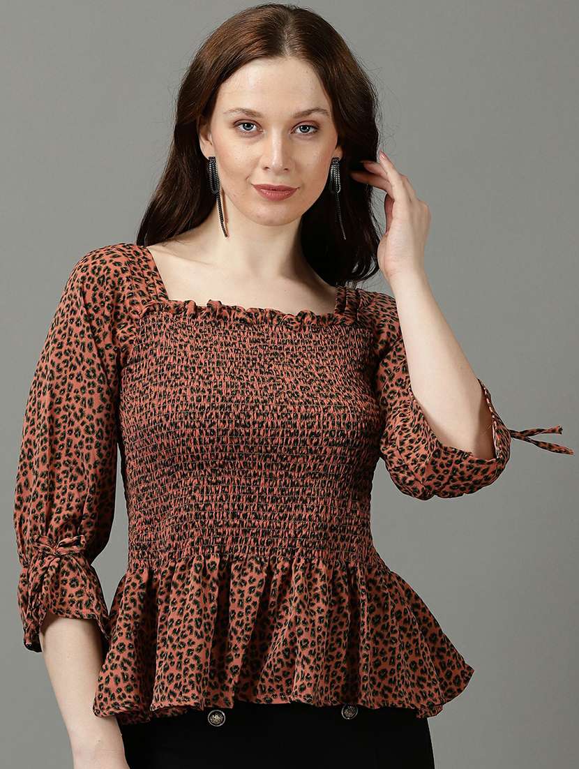 women's peplum square neck top - 19662671 - Zoom Image - 0