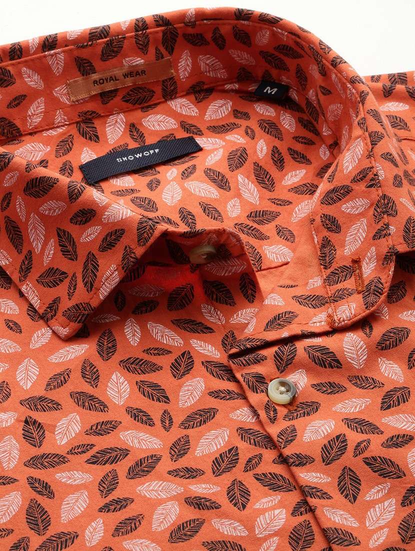 mens leaf print casual shirt - 19662745 -  Standard Image - 5