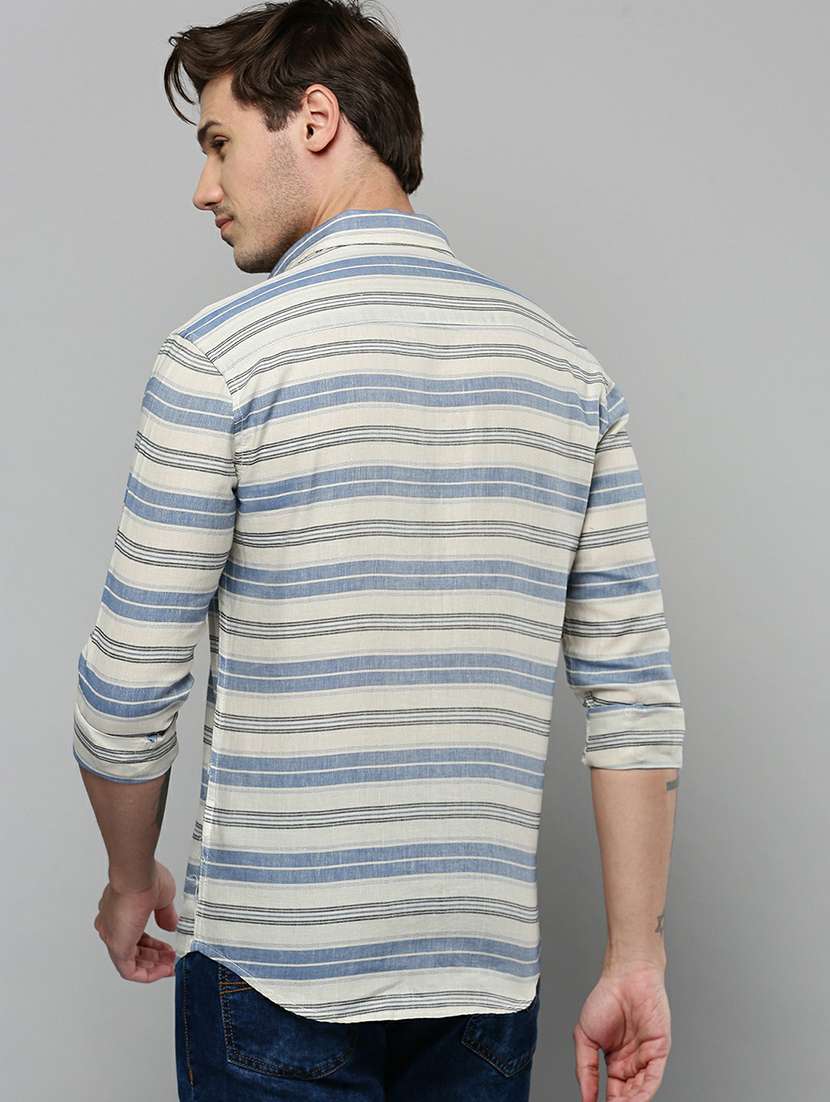 men striped long sleeve regular fit casual shirt - 19662760 -  Standard Image - 3