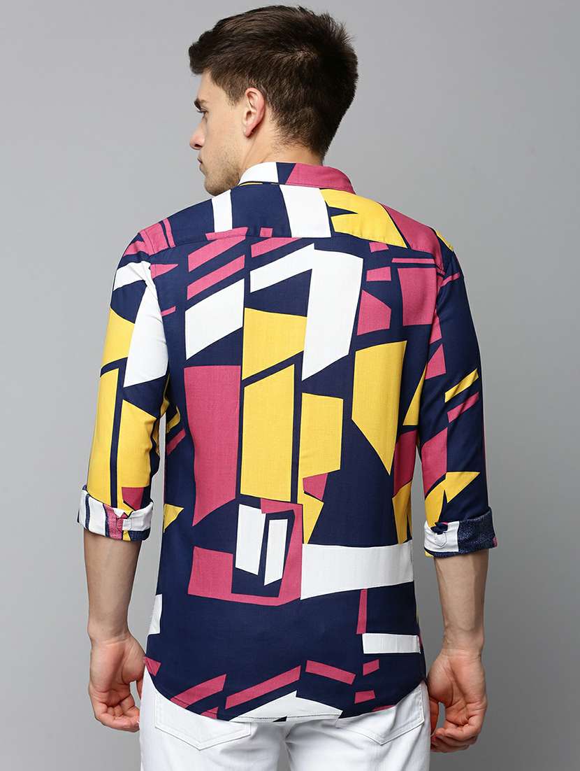 mens geometric casual shirt - 19662795 -  Standard Image - 3