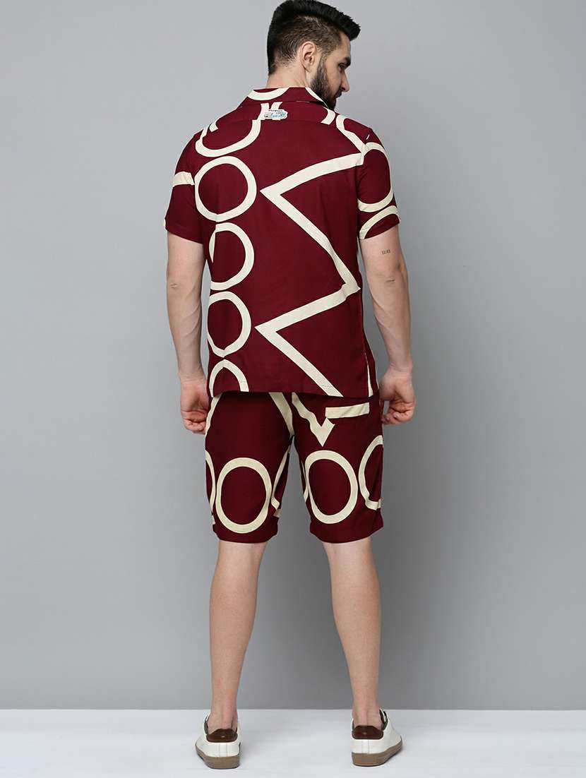 showoff men's short sleeves printed co-ords set - 19662873 - Standard Image - 3