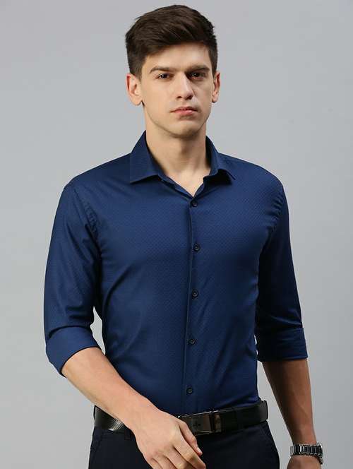 mens self design formal shirt - 19662902 - Standard Image - 0