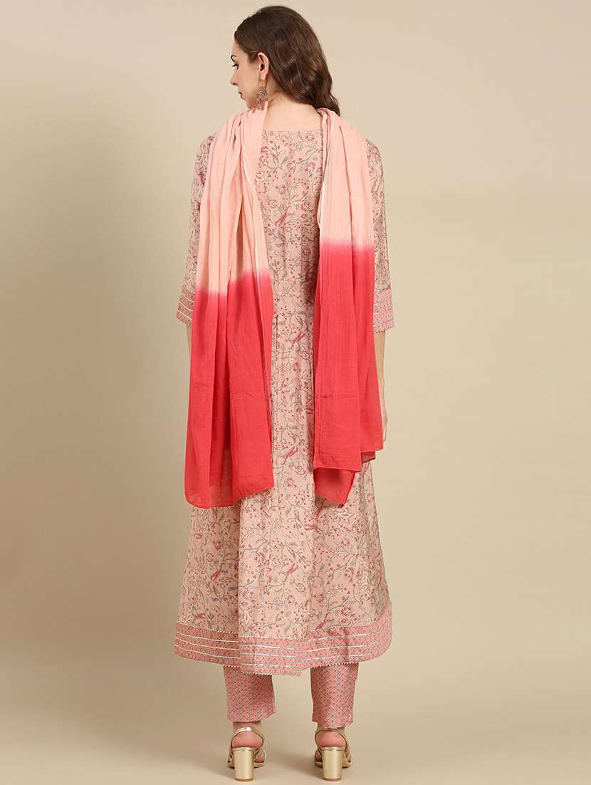 women floral round neck kurta pant set with dupatta - 19664932 - Standard Image - 3