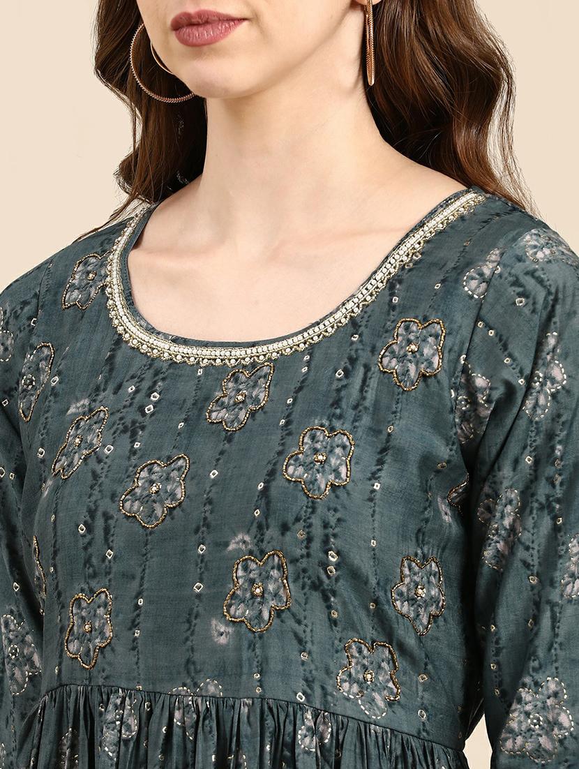 women printed round neck kurta pant set - 19664962 - Standard Image - 5